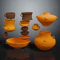 Decorative Clay Pottery Furniture With Various Shapes Colors And Textured Surfaces