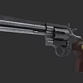 Classic Revolver Featuring Metal Barrel Cylinder And Red Wooden Grip