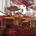 Traditional Chinese Banquet Hall Elegant Interior With Red Lanterns Carved Decor And Round Tables