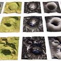 Garden Landscape Design With Multiple Circular Depressions And Varied Textures