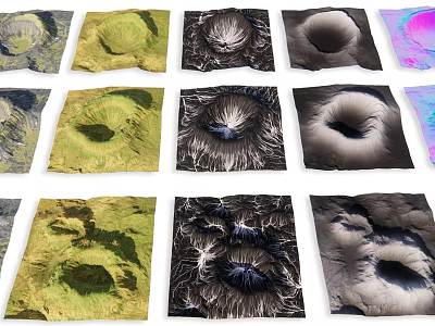 Modern Natural Mountains Peak Mountain Topography Analysis Chart Elevation Slope Analysis Chart Micro-terrain Mountain Rock Canyon Geology Barren Mountain Topography Geomorphology Mountains 3d model