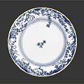 Intricate Sculptural Carving On Blue And White Ceramic Plate With Traditional Patterns