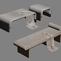 Modern bed end stool 3d model