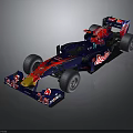 Red Bull Formula 1 Race Car With Red And Blue Livery And Logo