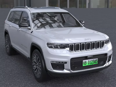 White Jeep SUV Modern Electric Vehicle With Front Grille And Alloy Wheels 3d model