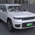White Jeep SUV Modern Electric Vehicle With Front Grille And Alloy Wheels