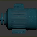 Blue Industrial Electric Motor With Durable Housing And Stable Base