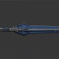 Futuristic Blue Mechanical Weapon With Sleek Metallic Finish And Detailed Sci Fi Design