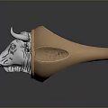 Fashionable Bull Head Ring With Metallic Copper Silver Finish And Unique Design