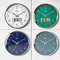 Stylish Round Wall Clocks with Analog Dials Date Display and Various Colors 3d model