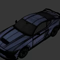 Blue Mustang Two Door Sports Car With Sleek Design And Black Accents