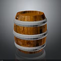 Durable Orange Wooden Barrel With White Hoops For Household Use And Decor