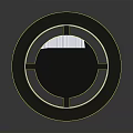 3D Model of Double Circular Platforms With Vertical Rods and Blue Base