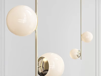 Modern White Spherical Chandelier with Metal Frame for Home Interior Decor 3d model
