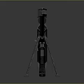 Tactical Sniper Rifle With Telescopic Scope Long Barrel Bipod Stand And Metallic Design