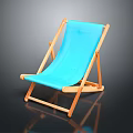 Comfortable Blue Folding Chair Furniture with Wooden Frame and Durable Seat