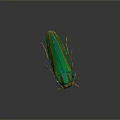 Vibrant Metallic Green And Red Beetle With Shiny Carapace And Reflection