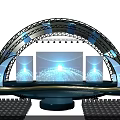 2022 Sailing Voyage Event Stage Design With Blue Lighting Large Screens And Seats