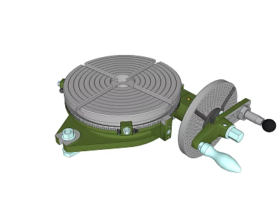 Heavy Duty Metal Rotary Table Hardware Tool With Adjustable Handle For Precision Machining 3d model