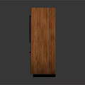 Brown Wooden Double Door Wardrobe With Black Handles And Modern Design Style
