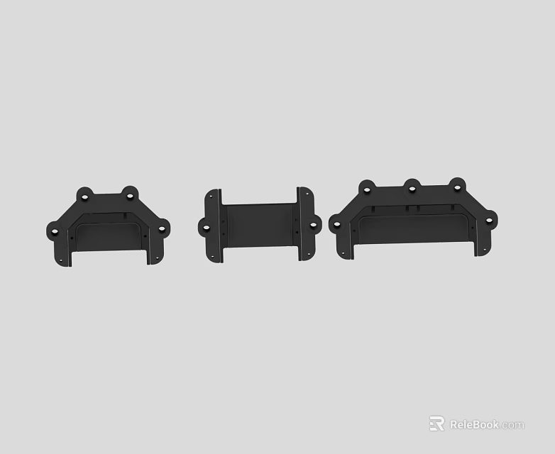 High Quality Black Hinged Door Hardware Components For Home Renovation 3d model