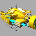 Yellow Deep Sea Submersible R011 With Transparent Cockpit And Mechanical Arms