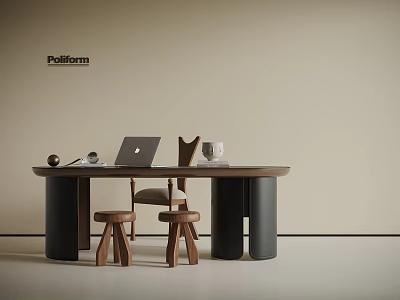 06 French Style Desk and Chair Middle Style Desk and Chair 3d model