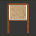 Orange Wooden Side Table With Woven Texture Panels And Modern Minimalist Design