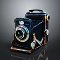 Classic Vintage Camera With Retro Design And Mechanical Electronic Structure Details 3d model