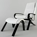 Modern Blue Lounge Chair with Ottoman and Black Armrests for Relaxation Space