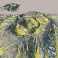 Garden Landscape Design With Yellow Gray Textured Terrain And Natural Undulating Landforms