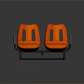Modern Orange Striped Seats With Black Frames Public Venue Furniture