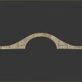 Classic Stone Arch Bridge With Curved Pathway And Smooth Reflective Surface 3d model
