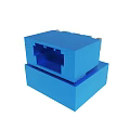 Blue Industrial Cube Structure With Stacked Cubes And Gray Metal Sides 3d model