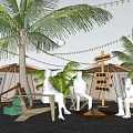 Popular Photo Check In Spot With Palm Trees String Lights And Cozy Outdoor Seating Area