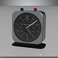 Square Kitchen Timer With Black Dial White Markings Green Red Buttons And Base 3d model