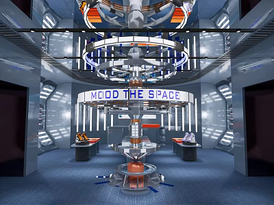 Mood The Space Specialty Store Modern Interior Design With Tech Inspired Displays And Lighting 3d model