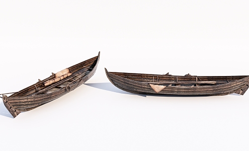 Modern Boat Old Wooden Boat 3d model