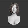 Game Movie Character 3D Head Model With Brown Short Hair Stylized Design