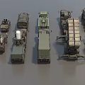 Military Vehicle Military Vehicle U.S. Military Vehicle Combination Guided Vehicle Material Transport Vehicle Antiaircraft Gun Low Face Number Low Model Simple Model Film and Television Grade Super Realistic High Precision 3d model