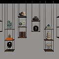 New Chinese-style Storage Rack Storage Rack Ornaments Combination 3d model