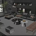Sofa coffee table combination 3d model
