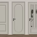 White Swing Doors With Arched Panel And Glass Insert Designs For Home Interior