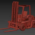 Yellow Industrial Forklift With Black Cabin Forks And Wheels Design