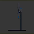 Heavy duty industrial mechanical structure with metal frame and vertical arm