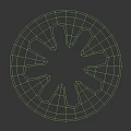 Circular Decorative Disc With Star Shaped Cutout Design In Black And White