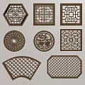 New Chinese Style Hollow Window Antique Leaky Window Hollow Pane 3d model