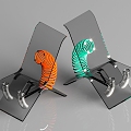 Glass Spring Chair Acrylic Spring Chair Spring Leisure Chair 3d model