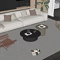 Modern sofa coffee table combination 3d model