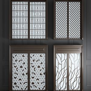 Modern sliding door solid wood glass sliding door sliding door combination balcony sliding door 3d model